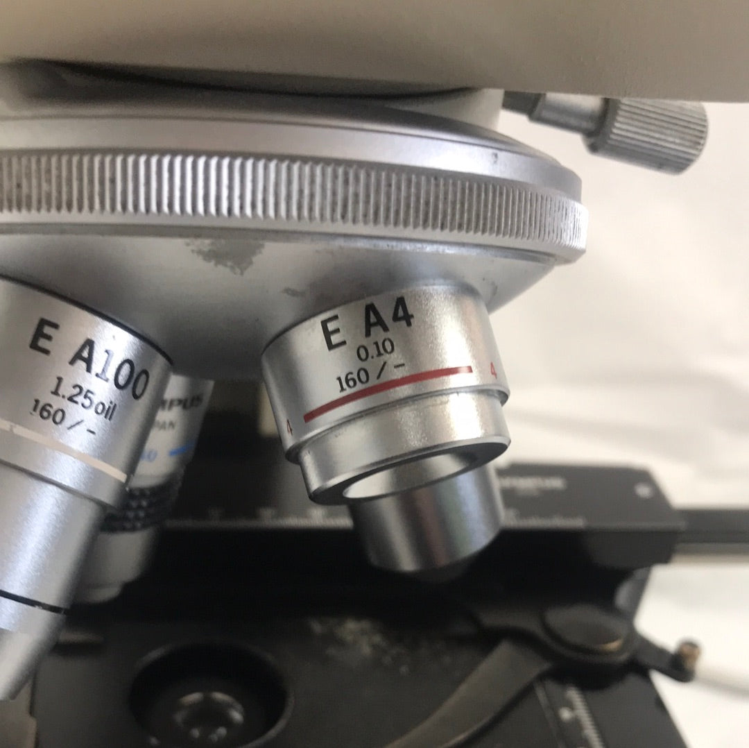 Olympus CH2 CH-2 Microscope 4 Objectives 4x 10x 40x & 100x & Lamp