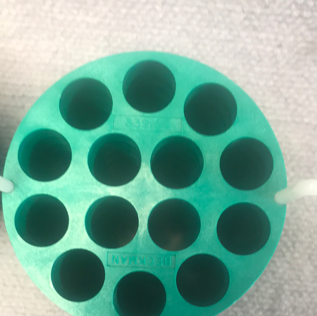 Beckman Coulter 339180 14x 15ml Tube Bucket Insert Green & Pads Set of 2