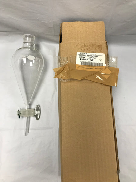 Kimble Kimax 500mL Funnel Separatory Lubri-Flo 29048F-500