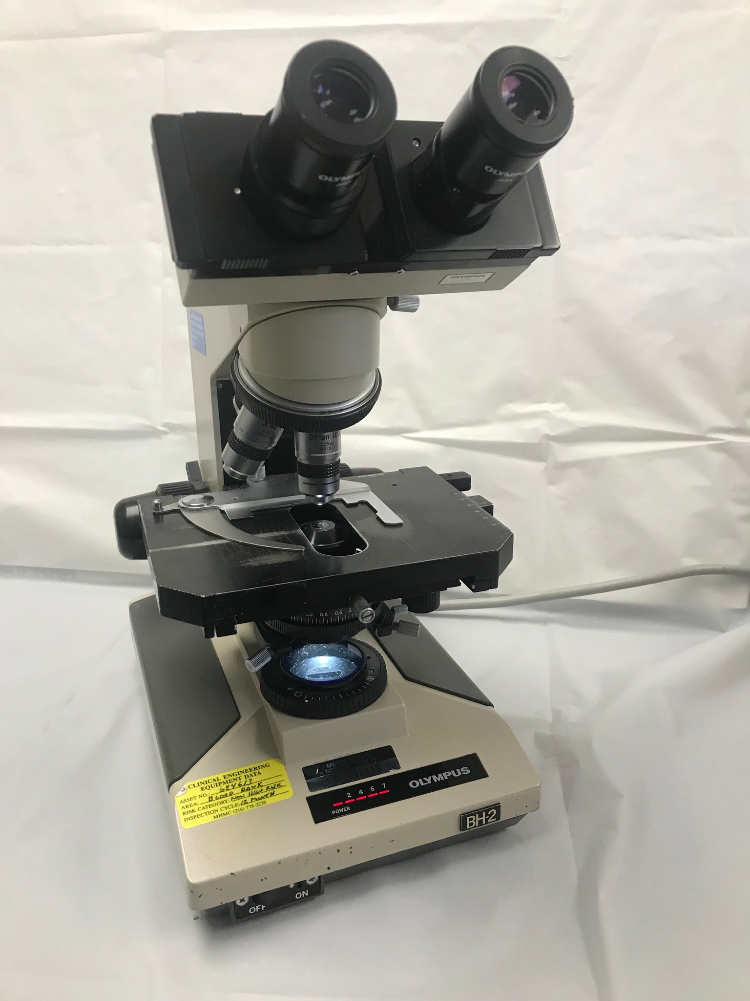 Olympus BH2 BH-2 Microscope 3 Objectives 10x 40x & 100x & Lamp