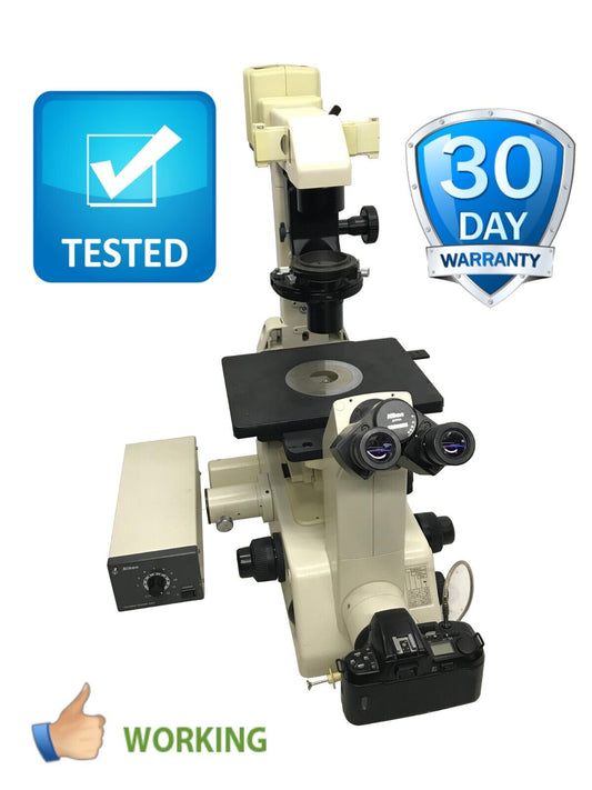 Nikon Diaphot 300 Inverted Phase Contrast Microscope w 4 Objectives