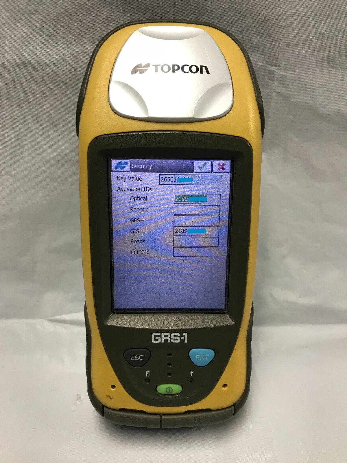 Topcon GRS-1 Field Controller w/ TopSURV V8.2.2 GRS1 & Optical GIS TRU 2.5 PG-A5 gps