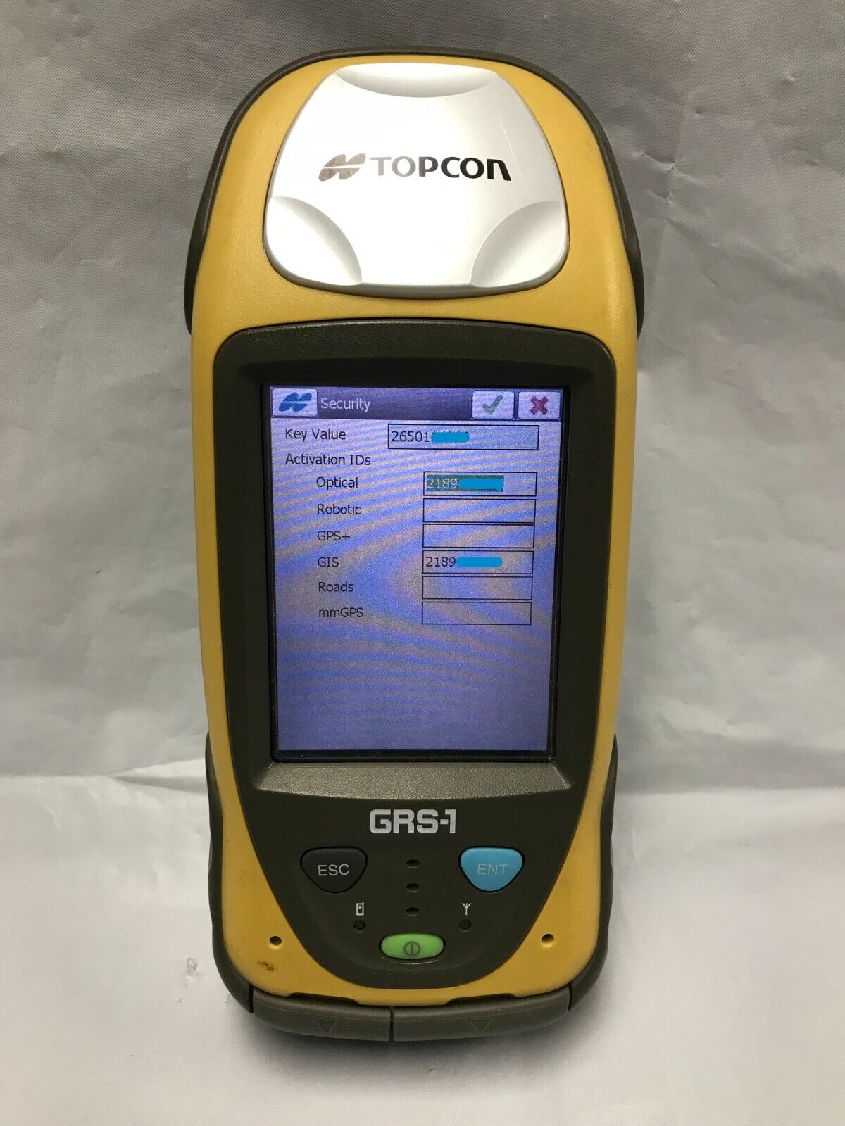 Topcon GRS-1 Field Controller w/ TopSURV V8.2.2 GRS1 & Optical GIS TRU 2.5  PG-A5 gps