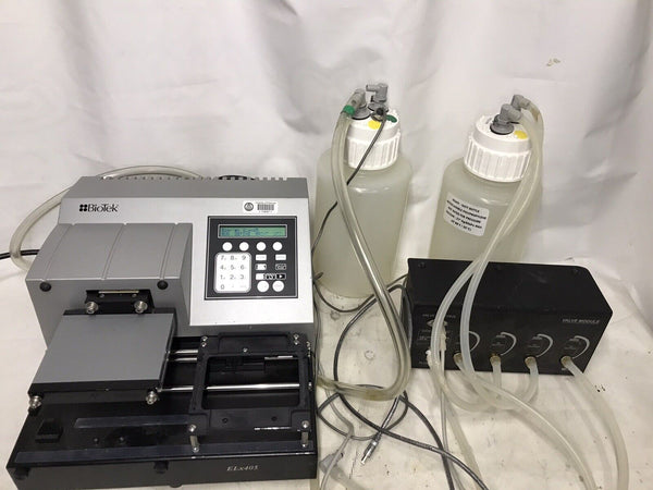 Biotek ELx405 MVR Microplate Washer With Bottles & Valve Module