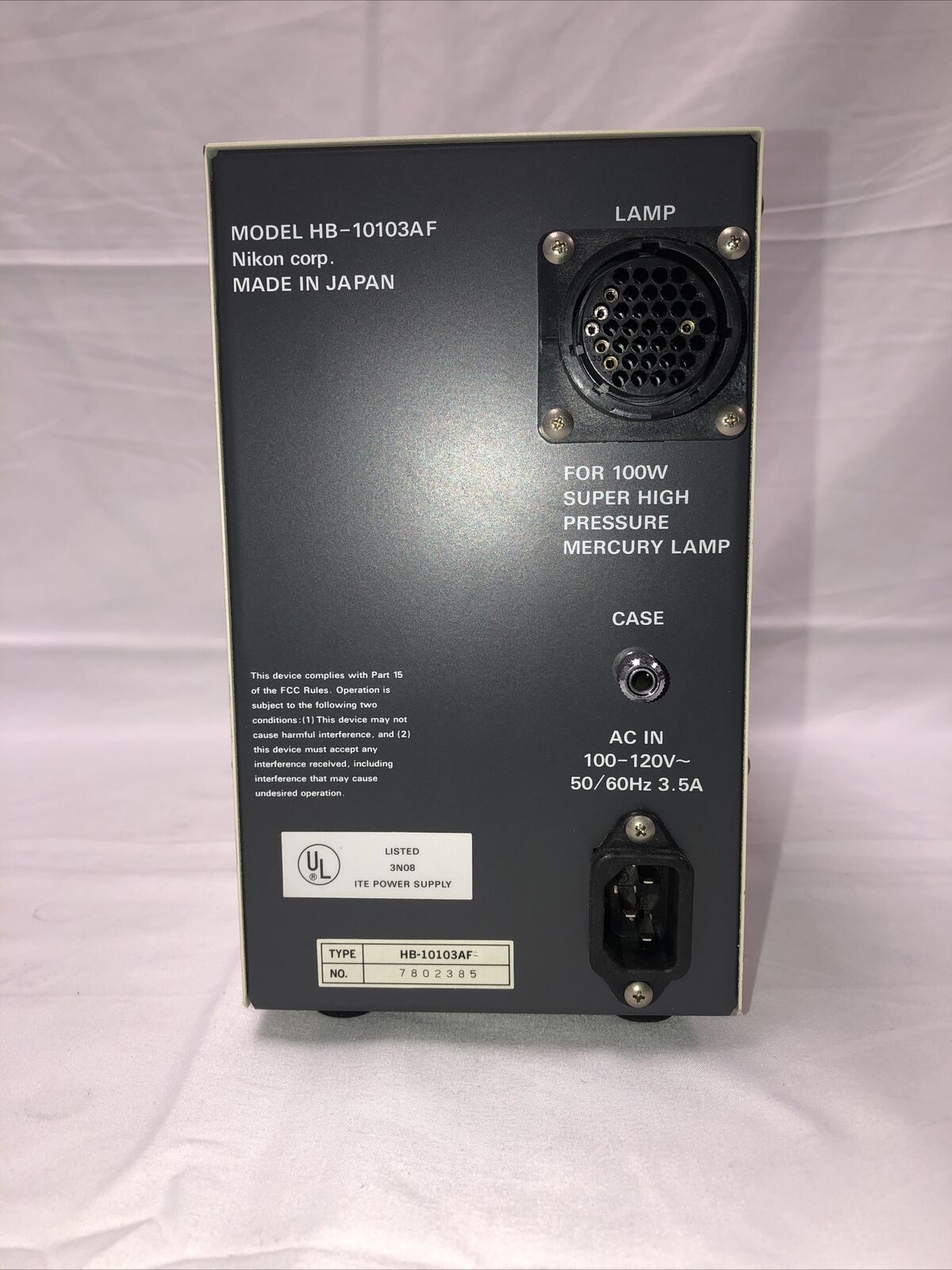 Nikon Super High Pressure Mercury Lamp Power Supply HB-10103AF