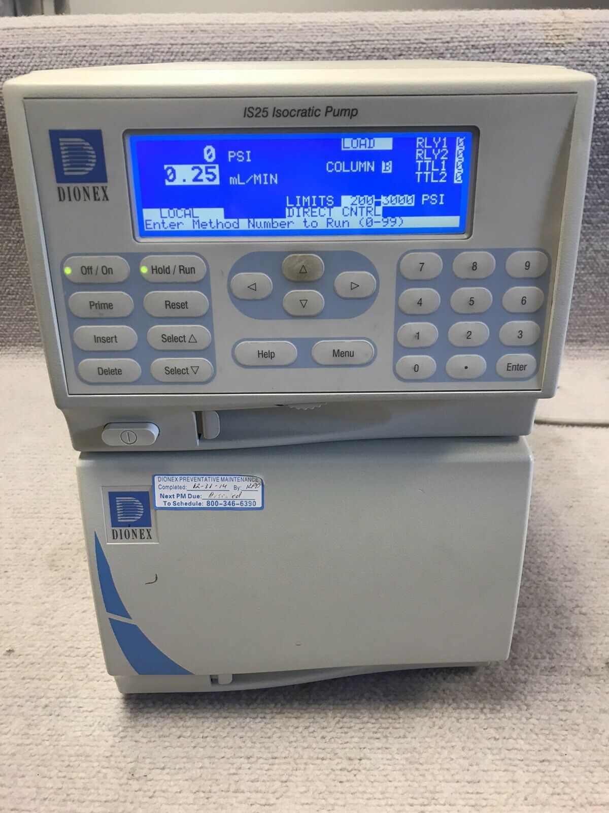 Dionex IS25 Digital LCD Isocratic Pump Eluent Delivery System DX LAN