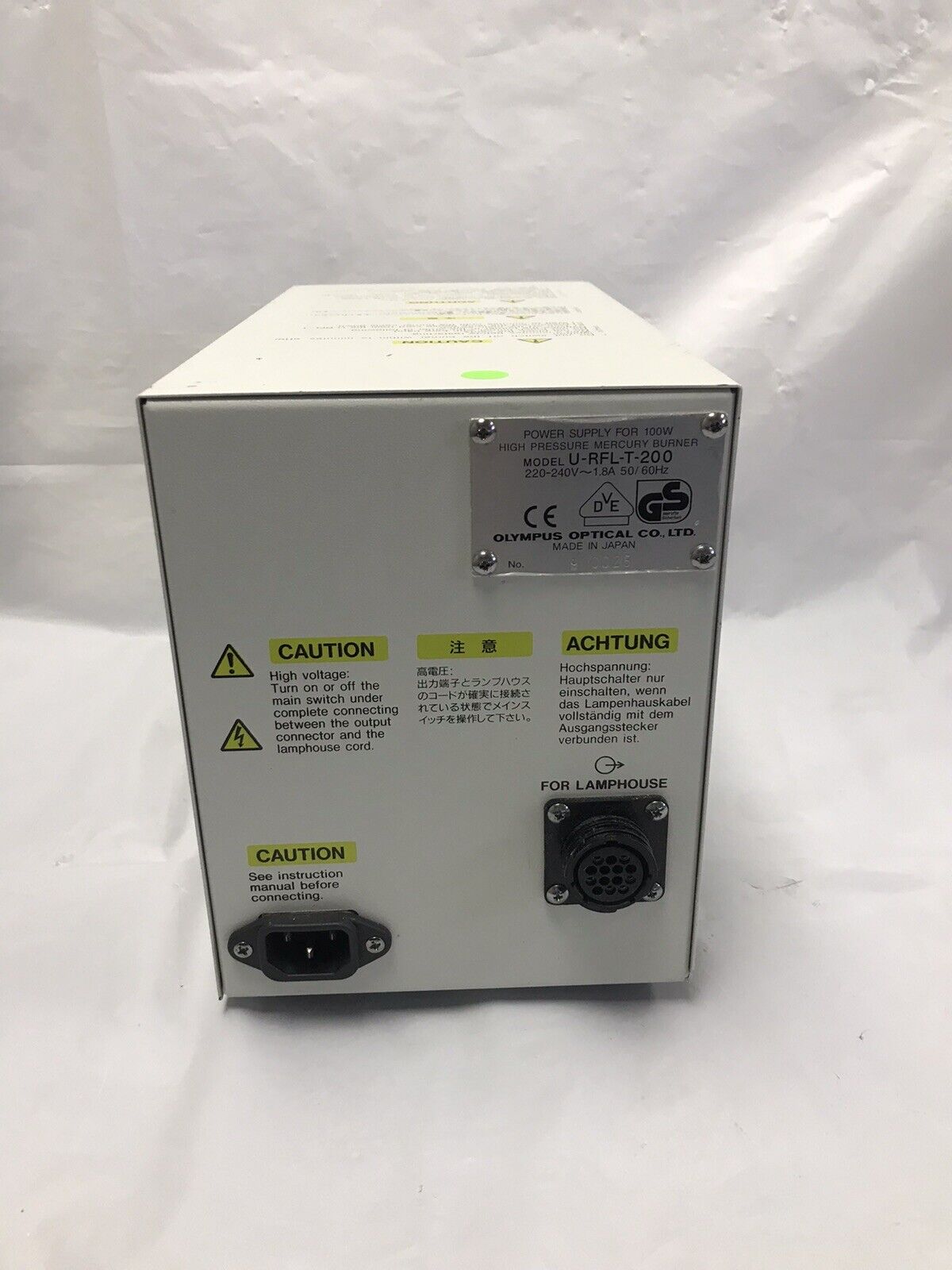 Olympus U- RFL - T - 200 Power Supply 100W High Pressure Mercedes Burner Ballast
