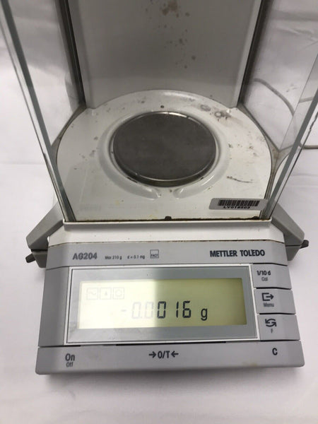 Mettler AG204 Analytical Lab Balance With Power Supply 210g@0.1mg  tested working