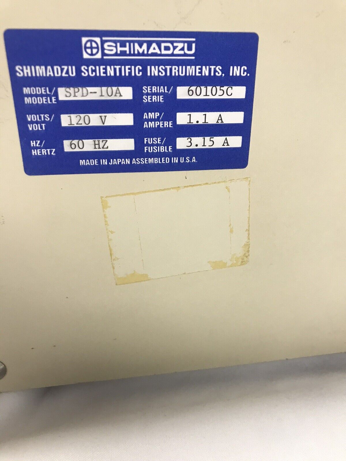 Shimadzu SPD-10A VP Series HPLC System UV-VIS Detector SPD 10A