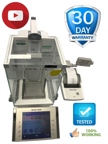 Mettler-Toledo XP105DR Analytical Balance Scale with P25 Printer Working Video