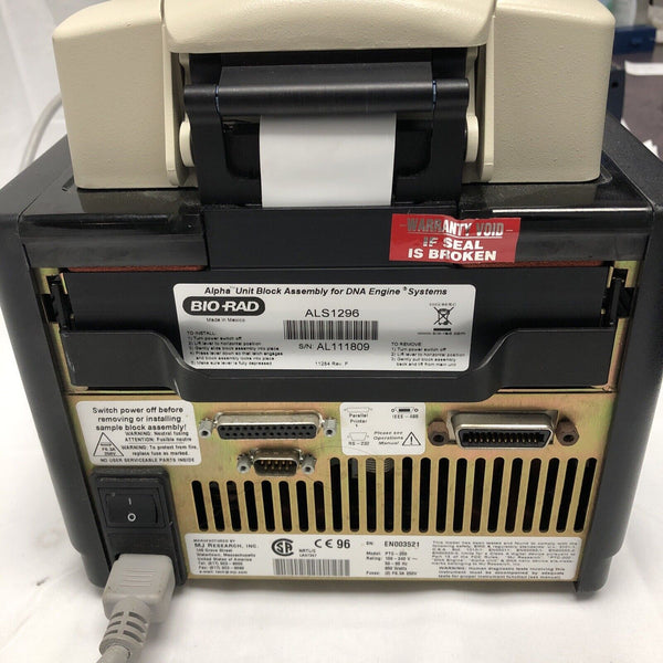 Bio-Rad DNA Engine PTC-200 PCR Thermal Cycler W/Alpha Block ALS1296 warranty